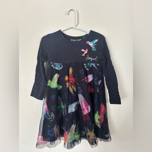 Desigual Kids' Navy Dress Hummingbird Size 3/4